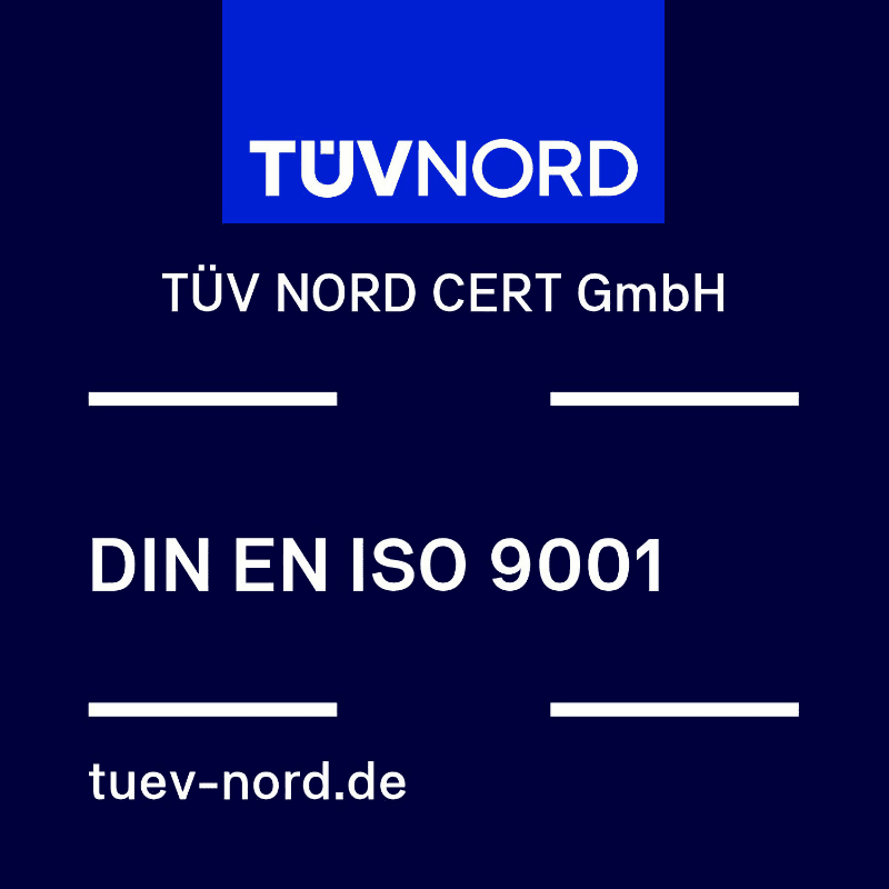 Zertifikatssiegel TÜV NORD CERT, DIN EN ISO 9001